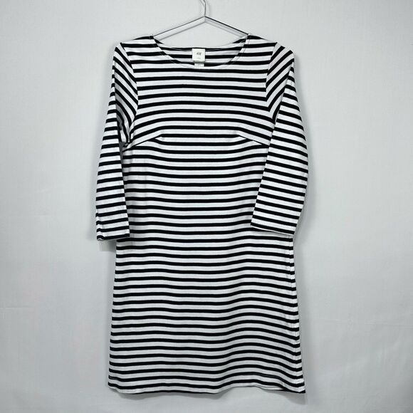 H&M Cotton Jersey Dress Black/White Stripped Halloween Beetlejuice WM Small - Picture 1 of 3
